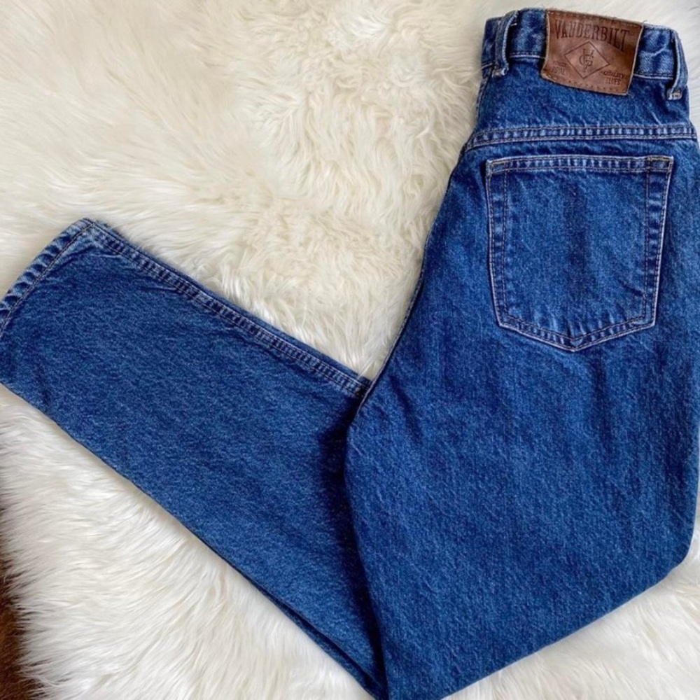 Vintage 90s Gloria Vanderbilt High Waisted Tapered Leg Denim Mom Jeans 25’’